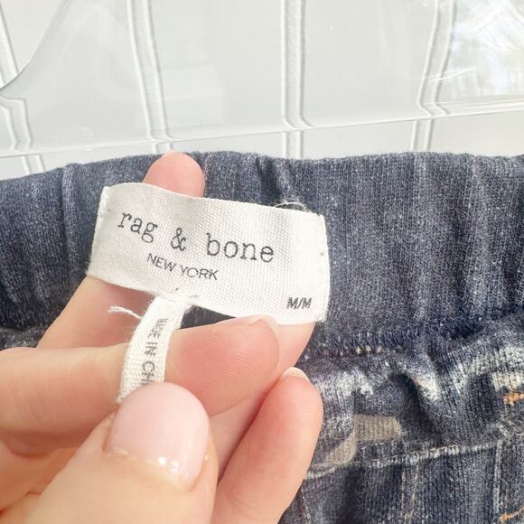 Rag & Bone Miramar Jogger Pants Blue Denim Print Sweatpants Style M - Picture 4 of 6